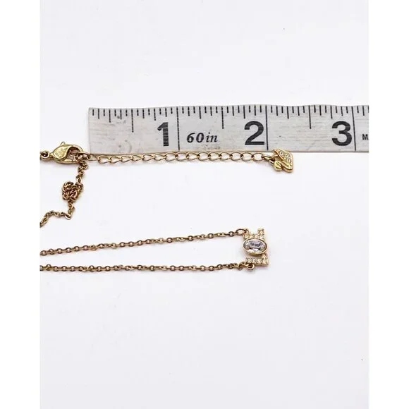 Swarovski Crystal Humorist LOL Pendant Necklace Gold Tone Adjustable Length - Picture 6 of 7